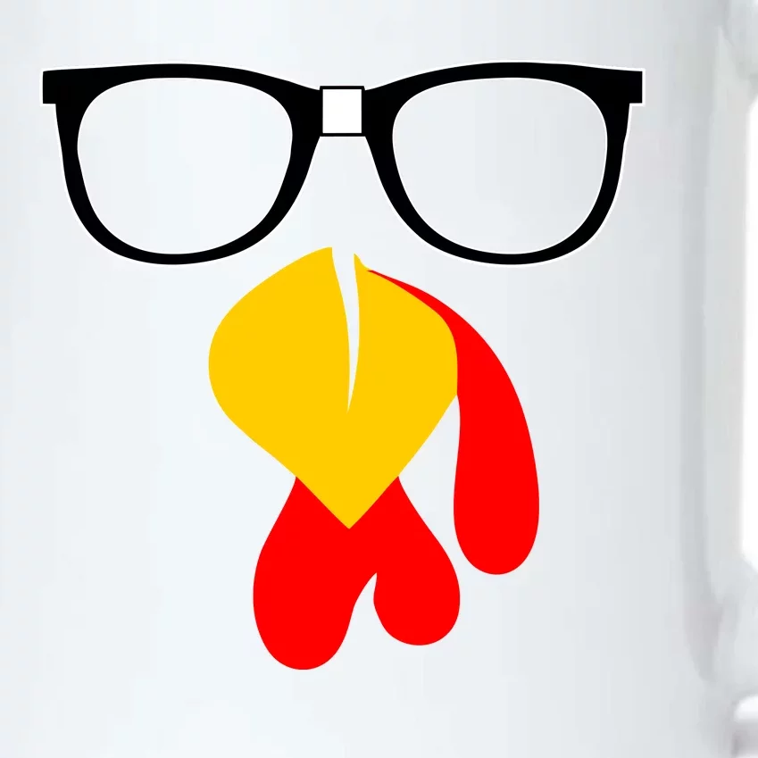 Hipster Turkey Nerd Glasses Thanksgiving Black Color Changing Mug