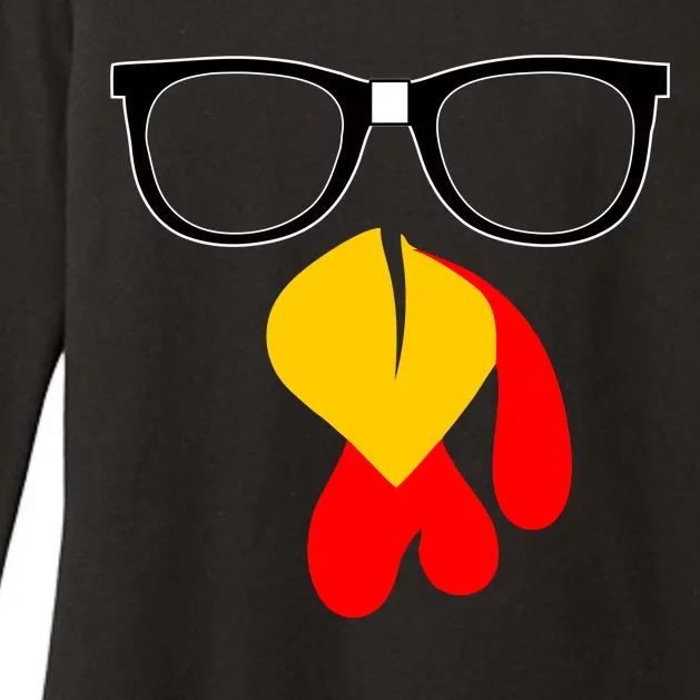 Hipster Turkey Nerd Glasses Thanksgiving Womens CVC Long Sleeve Shirt