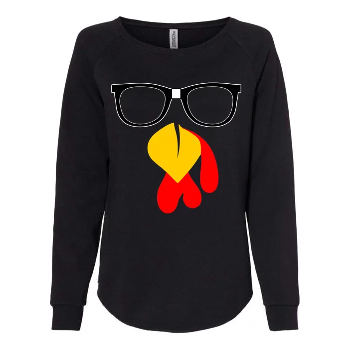 Hipster Turkey Nerd Glasses Thanksgiving Womens California Wash Sweatshirt