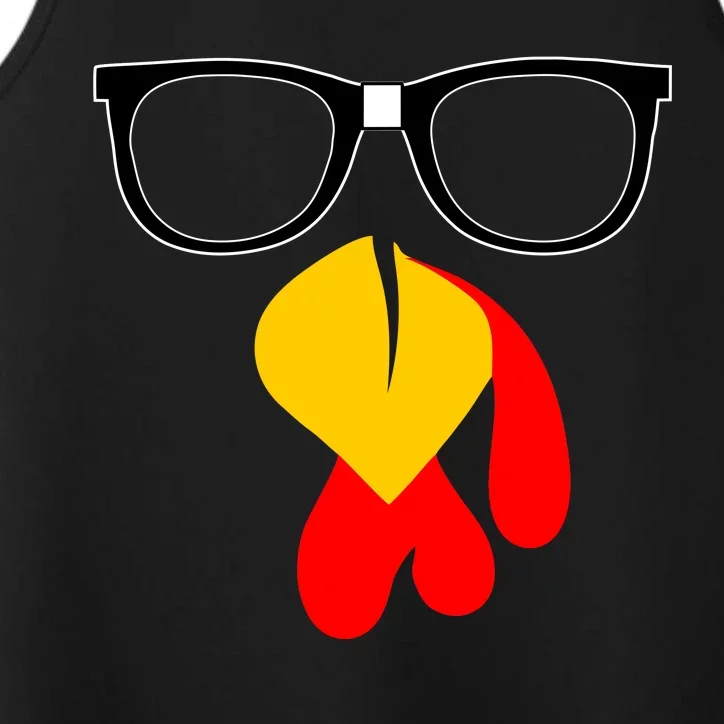 Hipster Turkey Nerd Glasses Thanksgiving Performance Tank