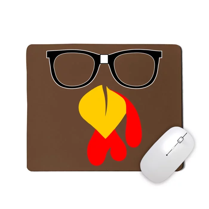 Hipster Turkey Nerd Glasses Thanksgiving Mousepad