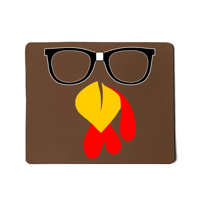 Hipster Turkey Nerd Glasses Thanksgiving Mousepad