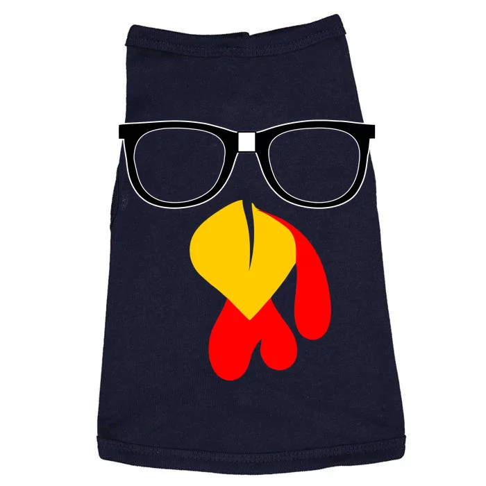 Hipster Turkey Nerd Glasses Thanksgiving Doggie Tank