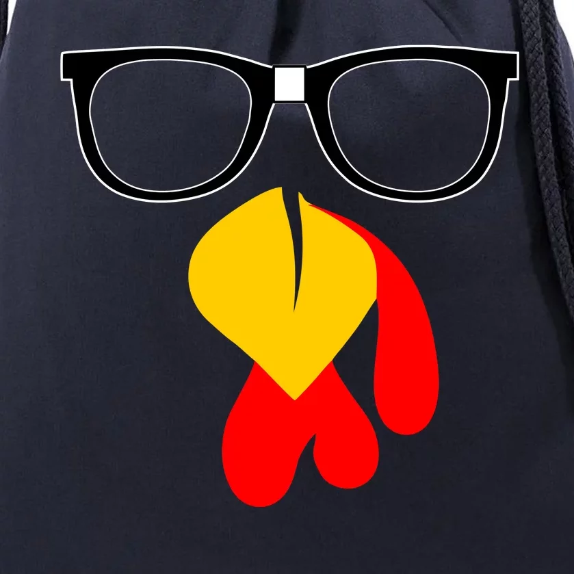 Hipster Turkey Nerd Glasses Thanksgiving Drawstring Bag