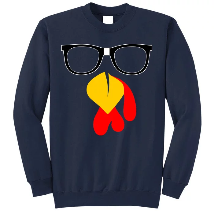 Hipster Turkey Nerd Glasses Thanksgiving Tall Sweatshirt