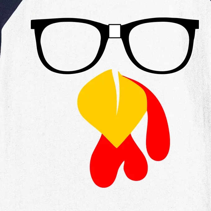 Hipster Turkey Nerd Glasses Thanksgiving Baseball Sleeve Shirt