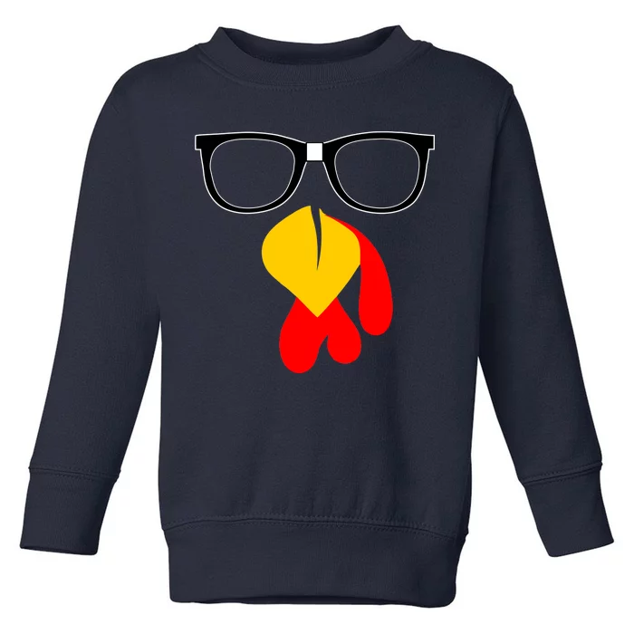 Hipster Turkey Nerd Glasses Thanksgiving Toddler Sweatshirt