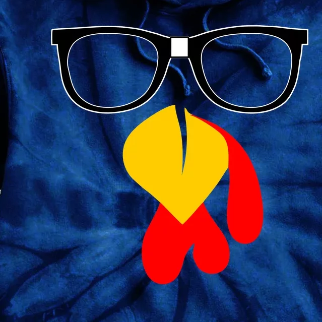 Hipster Turkey Nerd Glasses Thanksgiving Tie Dye Hoodie