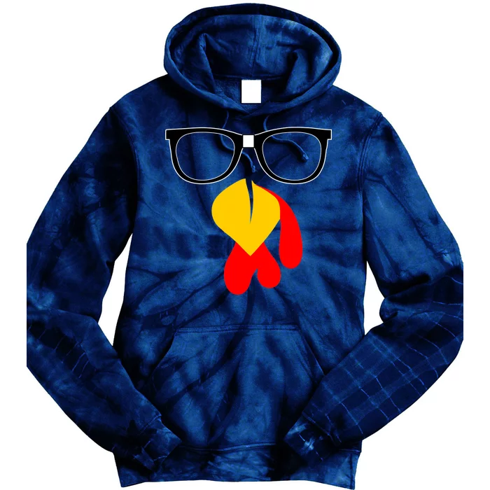 Hipster Turkey Nerd Glasses Thanksgiving Tie Dye Hoodie