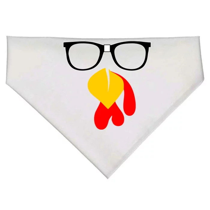 Hipster Turkey Nerd Glasses Thanksgiving USA-Made Doggie Bandana