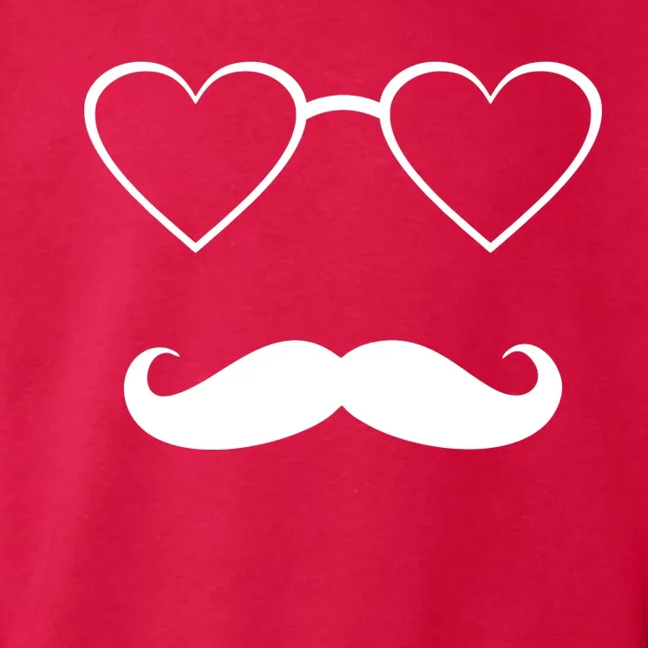 Hipster Valentine's Day Heart Glasses w/ Mustache Toddler Hoodie