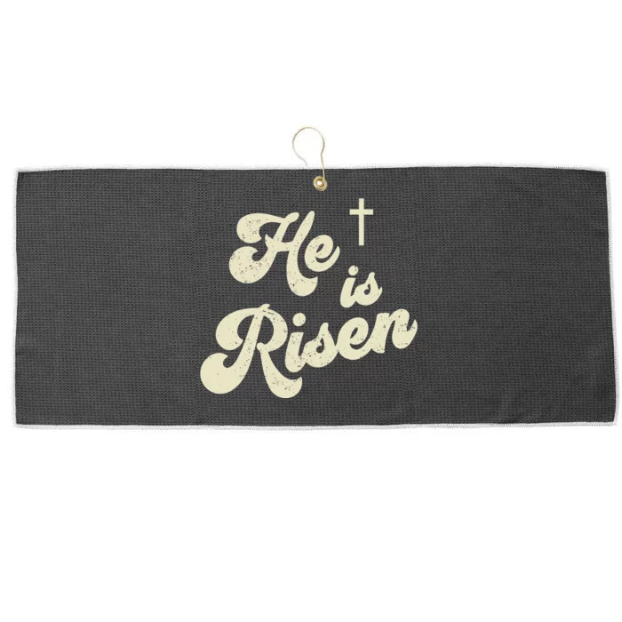 He Is Risen Cross Jesus Easter Day Christians Large Microfiber Waffle Golf Towel