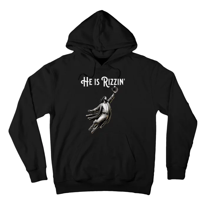 He Is Rizzin Jesus Playing Baseball Funny Sports Rizz Hoodie