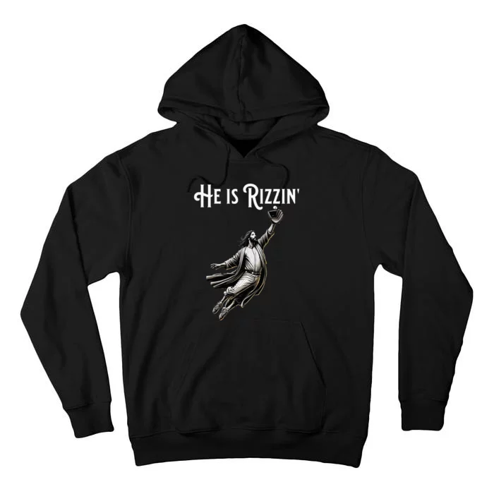 He Is Rizzin Jesus Playing Baseball Funny Sports Rizz Tall Hoodie