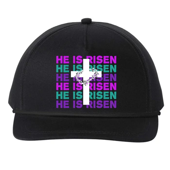 He Is Risen Retro Cross Easter Snapback Five-Panel Rope Hat