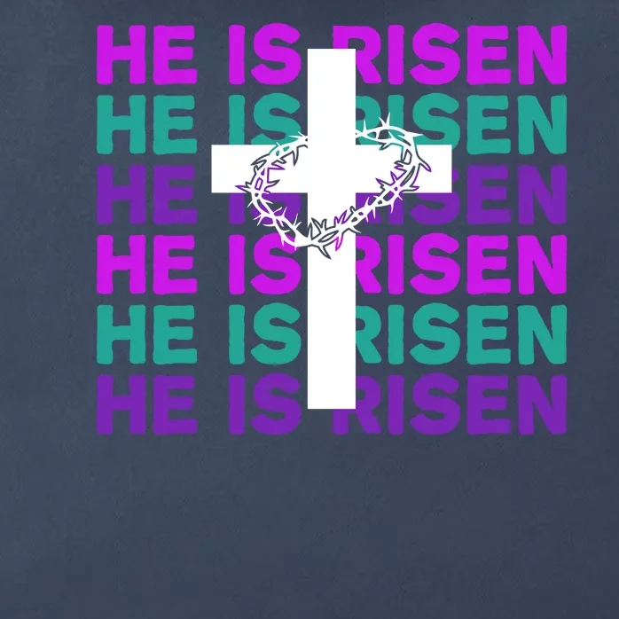 He Is Risen Retro Cross Easter Zip Tote Bag