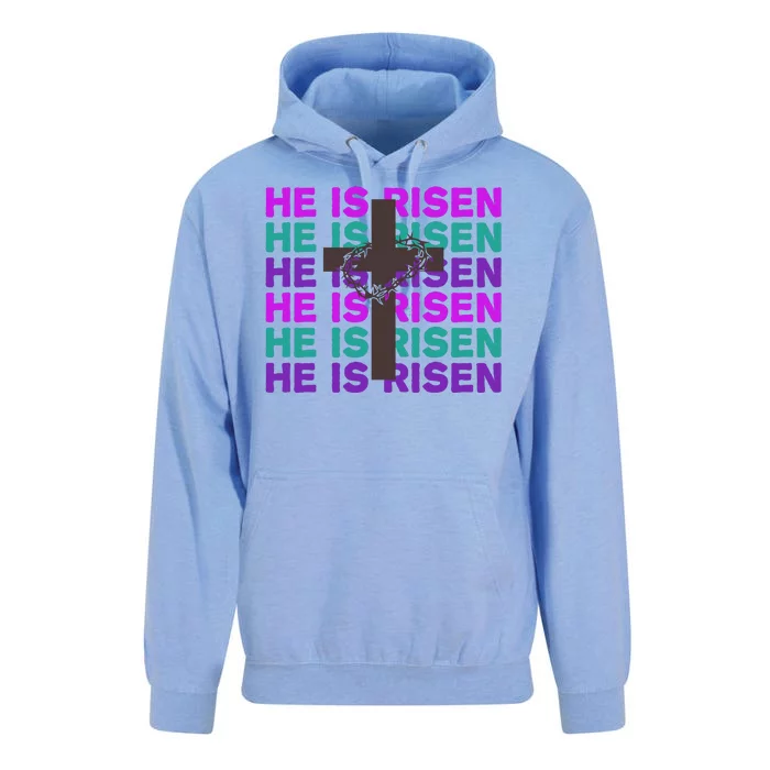 He Is Risen Retro Cross Easter Unisex Surf Hoodie