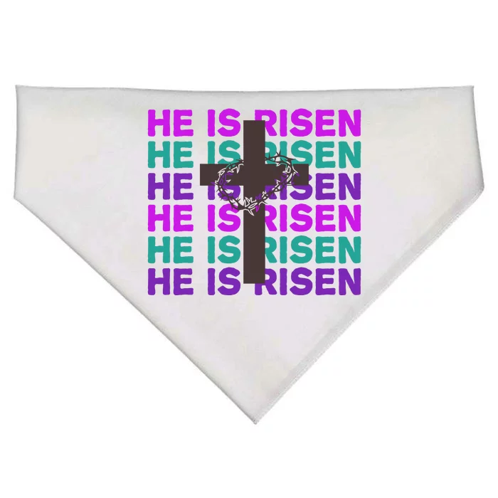 He Is Risen Retro Cross Easter USA-Made Doggie Bandana