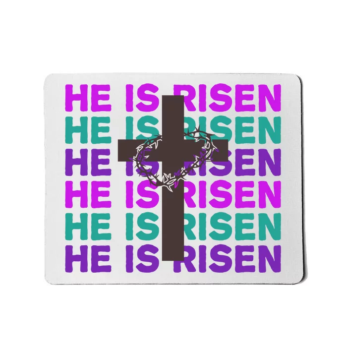 He Is Risen Retro Cross Easter Mousepad