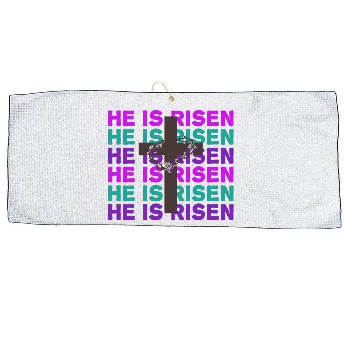 He Is Risen Retro Cross Easter Large Microfiber Waffle Golf Towel