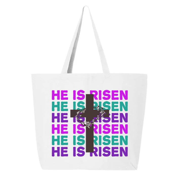 He Is Risen Retro Cross Easter 25L Jumbo Tote