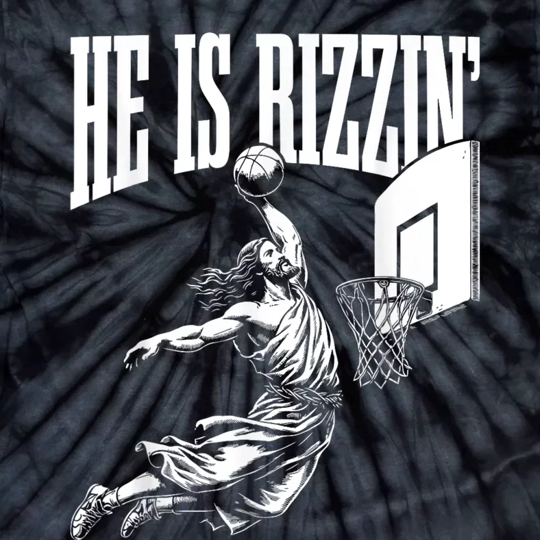 He Is Rizzin Funny Jesus Basketball Meme Tie-Dye T-Shirt