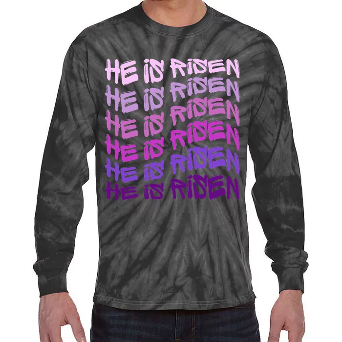 He is Risen, Easter He is Risen, He is Risen Apparel, Jesus Tie-Dye Long Sleeve Shirt