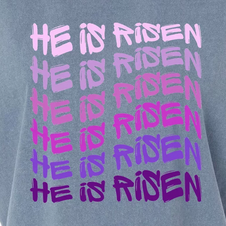 He is Risen, Easter He is Risen, He is Risen Apparel, Jesus Garment-Dyed Women's Muscle Tee