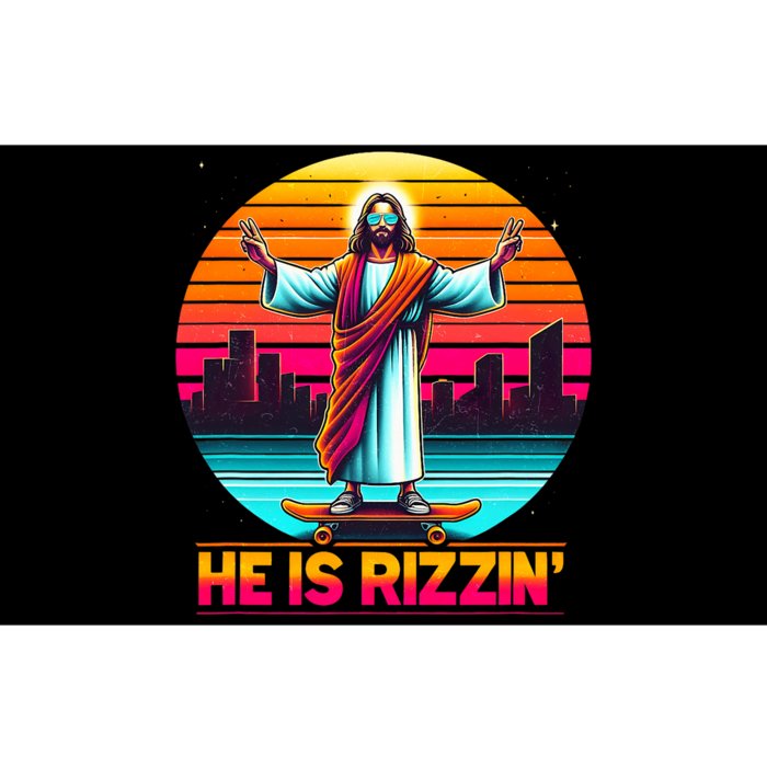 He Is Rizzen Christian Jesus Has Rizzen Skateboarding Lover Bumper Sticker