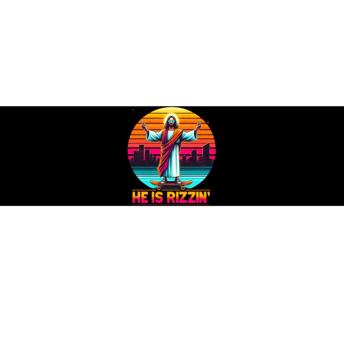 He Is Rizzen Christian Jesus Has Rizzen Skateboarding Lover Bumper Sticker