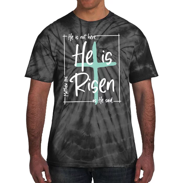 He Is Risen Easter Christian Cross Tie-Dye T-Shirt