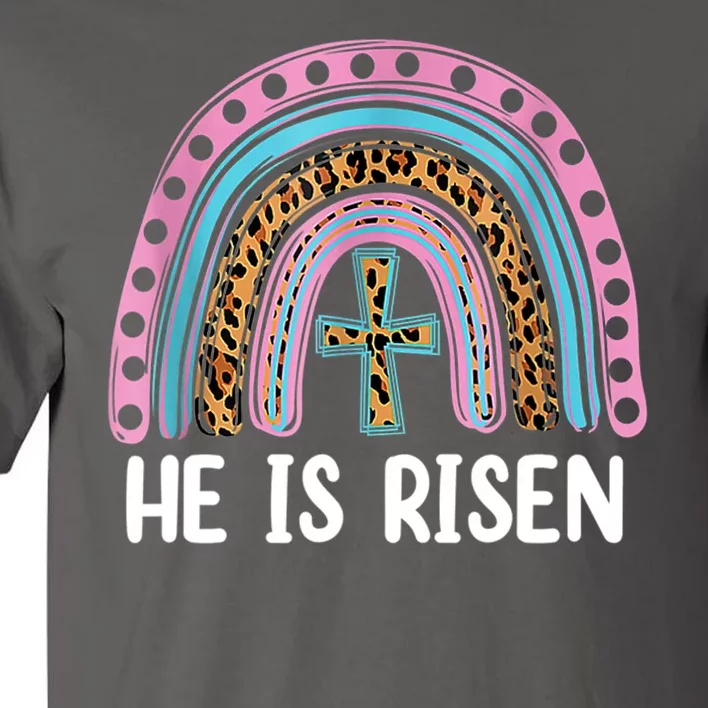 He Is Risen Rainbow Easter Cross Tall T-Shirt