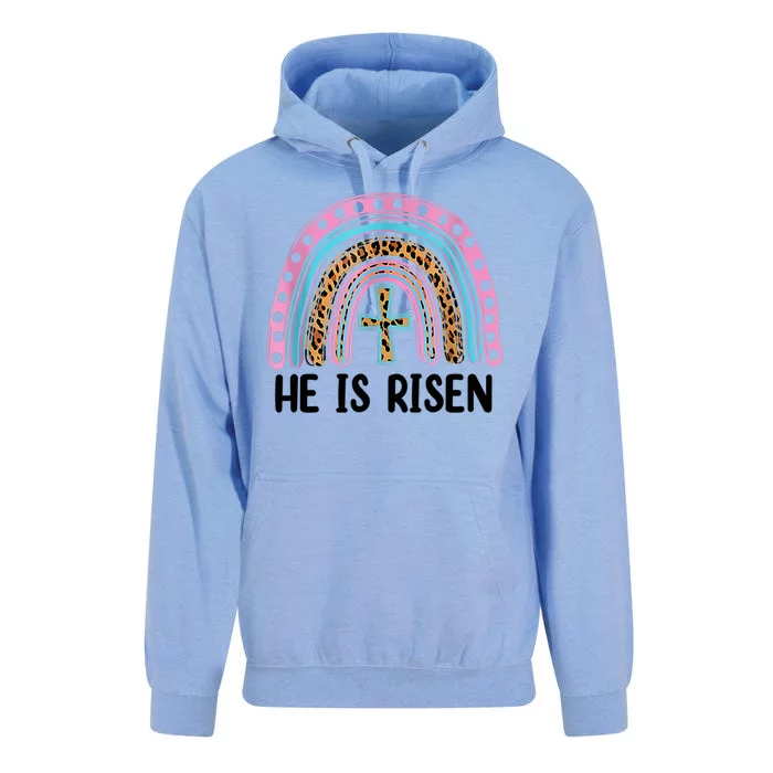 He Is Risen Rainbow Easter Cross Unisex Surf Hoodie