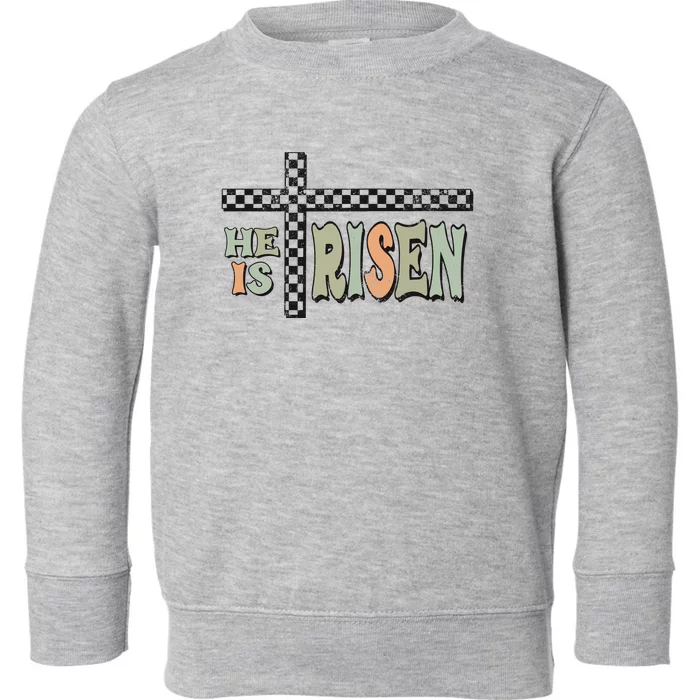 He Is Risen Easter Matthew 28 6 Christian Toddler Sweatshirt