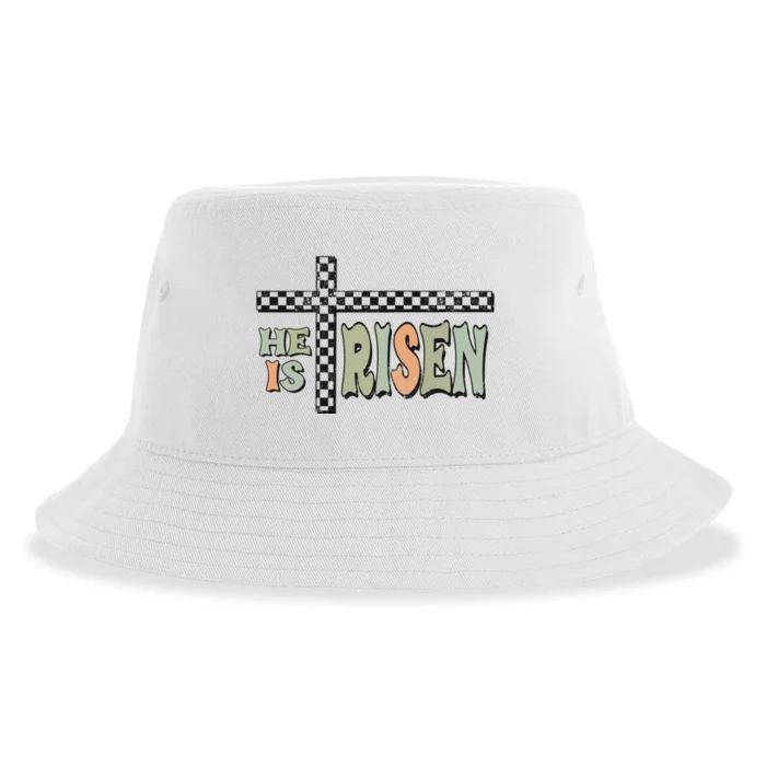 He Is Risen Easter Matthew 28 6 Christian Sustainable Bucket Hat