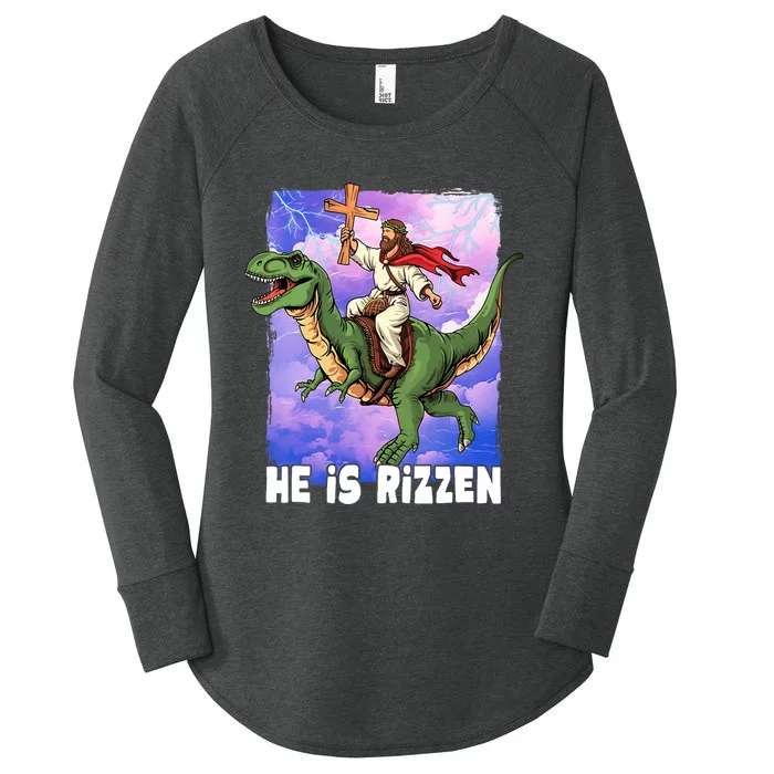 He Is Rizzen Women's Perfect Tri Tunic Long Sleeve Shirt