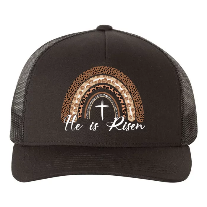 He Is Risen Jesus Christ Easter Christian Faith Yupoong Adult 5-Panel Trucker Hat