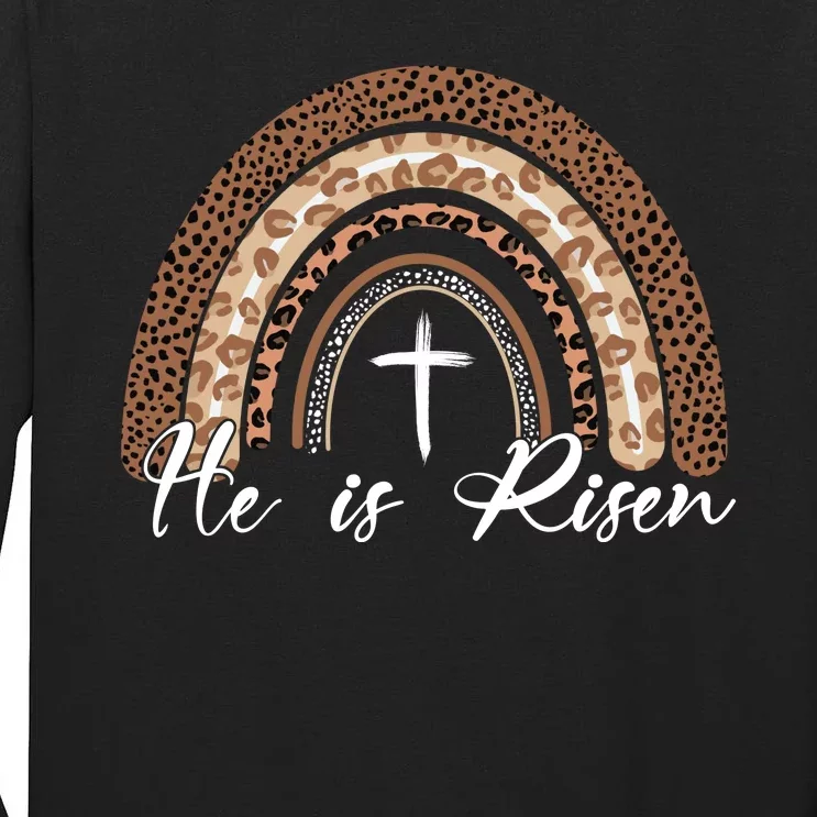 He Is Risen Jesus Christ Easter Christian Faith Tall Long Sleeve T-Shirt