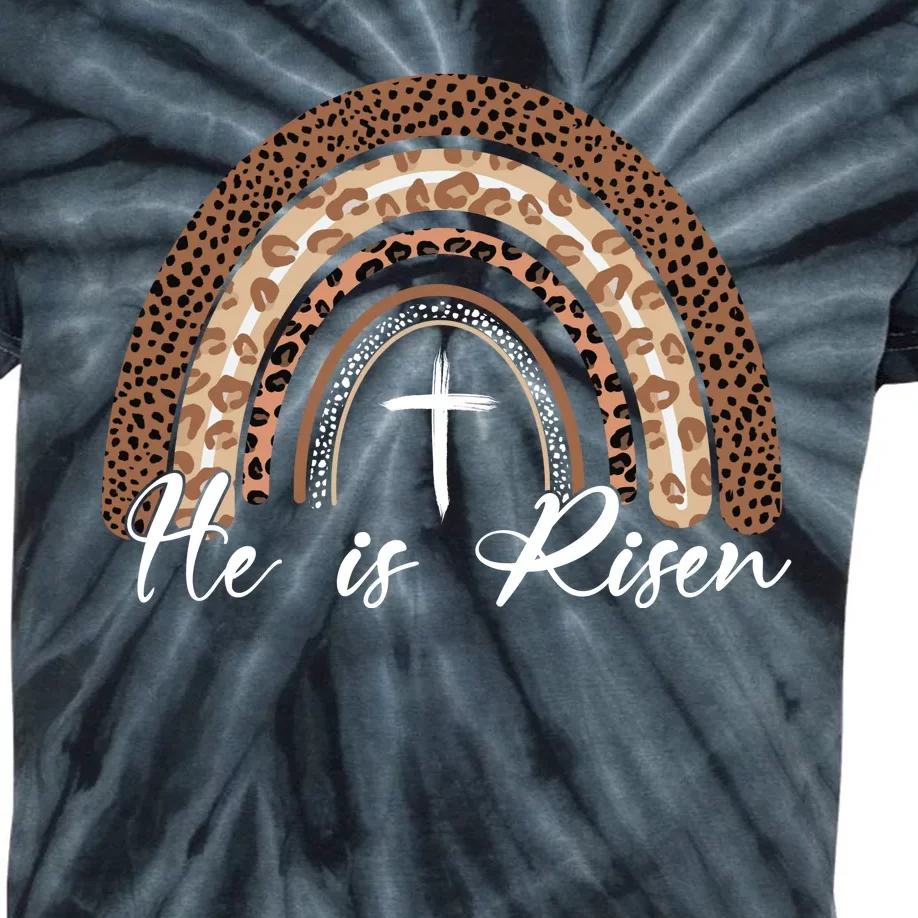 He Is Risen Jesus Christ Easter Christian Faith Kids Tie-Dye T-Shirt