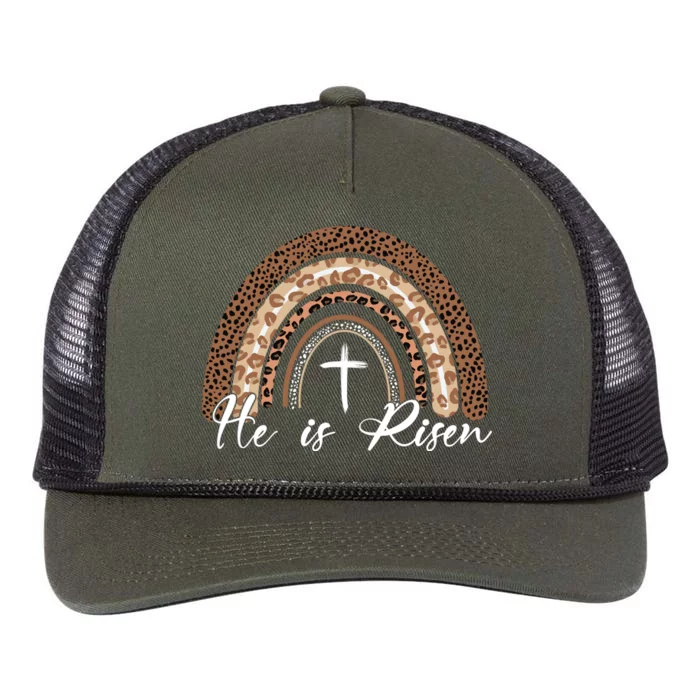 He Is Risen Jesus Christ Easter Christian Faith Retro Rope Trucker Hat Cap