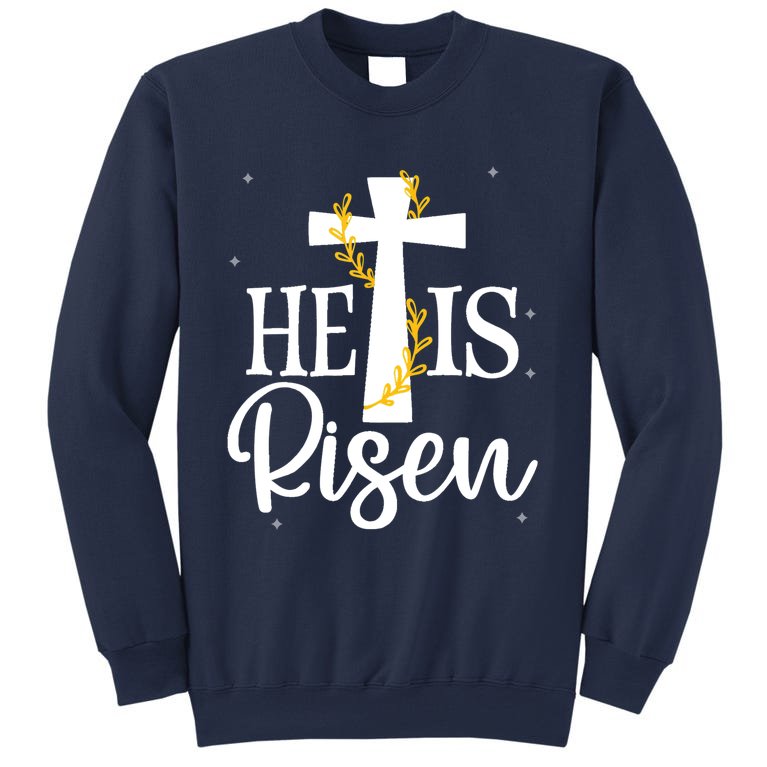 He Is Risen Jesus Cross Graphics Easter Plus Size Shirts Sweatshirt