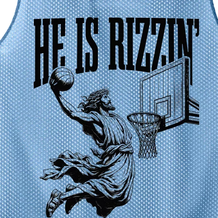 He Is Rizzin Basketball Christian Religious Mesh Reversible Basketball Jersey Tank