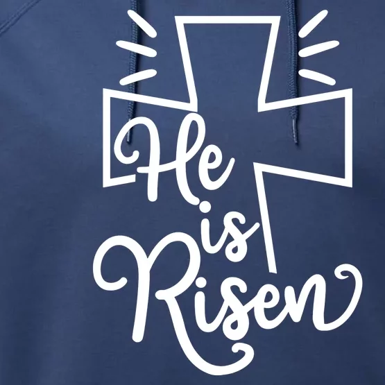 He Is Risen Jesus Cross Easter Performance Fleece Hoodie