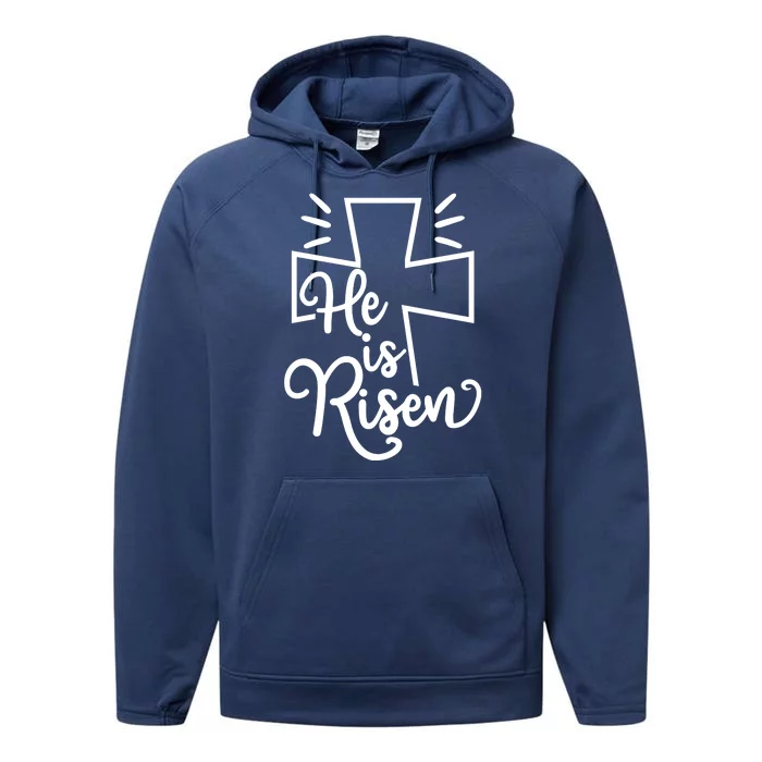 He Is Risen Jesus Cross Easter Performance Fleece Hoodie