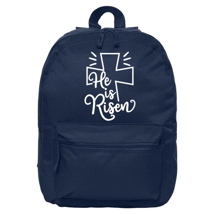 He Is Risen Jesus Cross Easter 16 in Basic Backpack