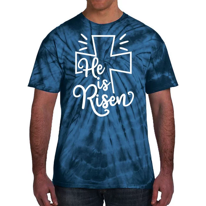 He Is Risen Jesus Cross Easter Tie-Dye T-Shirt