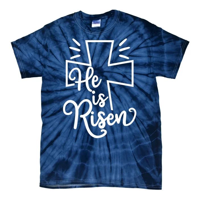 He Is Risen Jesus Cross Easter Tie-Dye T-Shirt