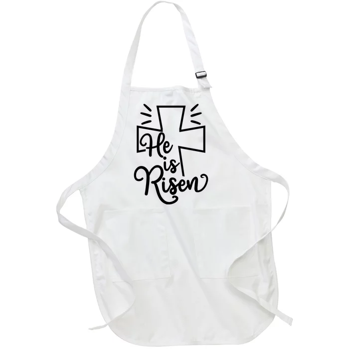 He Is Risen Jesus Cross Easter Full-Length Apron With Pocket