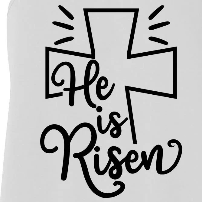 He Is Risen Jesus Cross Easter Women's Racerback Tank