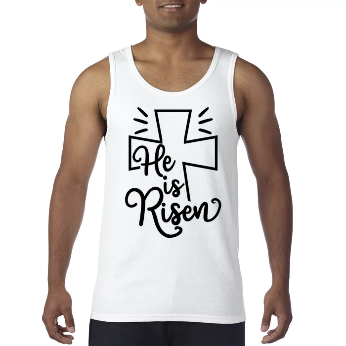 He Is Risen Jesus Cross Easter Tank Top